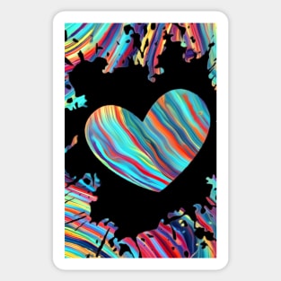 Rainbow love Abstract Sticker